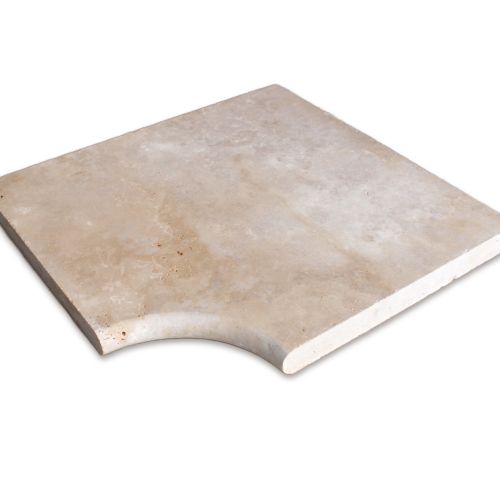 margelle travertin d angle rentrant classic light 1er choix