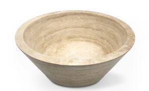 Vasque ronde-forme cône en pierre naturelle